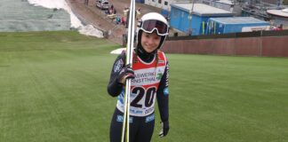 Julina Kreibich, die das Abc des Skispringens in Eilenburg erlernte, errang bei den Deutschen Jugendmeisterschaften in Oberhof den Vizemeistertitel. Foto: privat