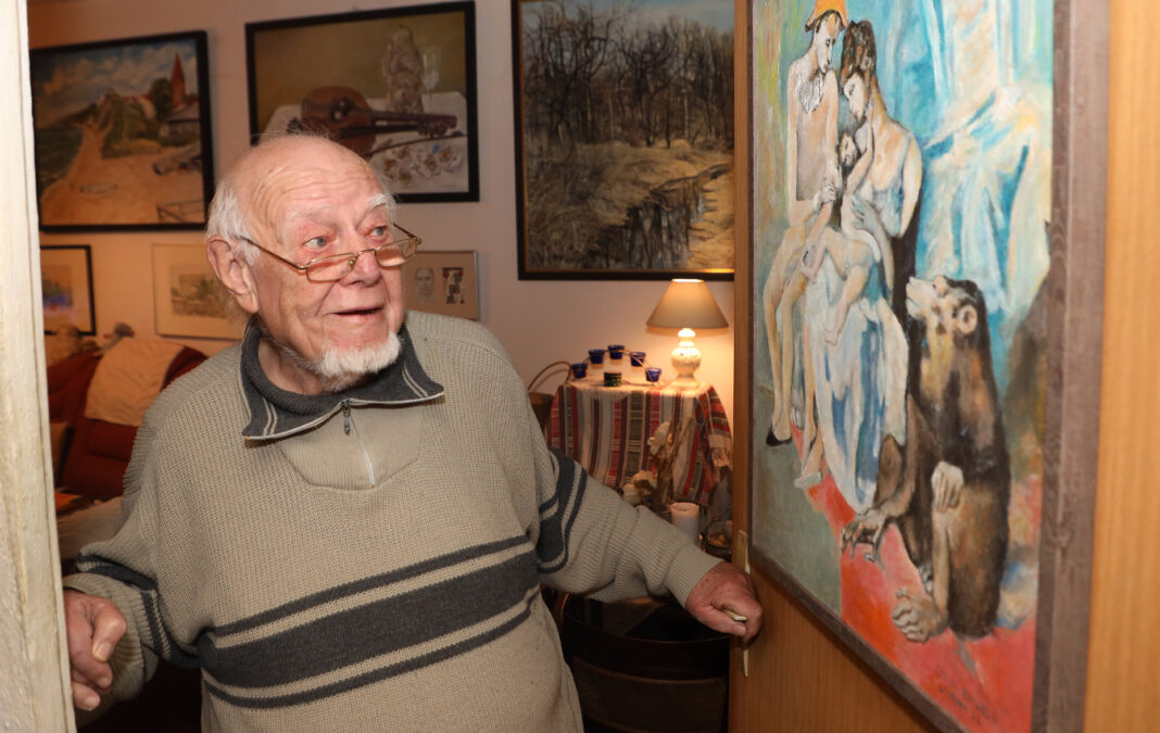 Herzlich willkommen in Grünau: Hier ist der Maler Jürgen Leidert seit vier Jahrzehnten zu Hause. Foto: André Kempner